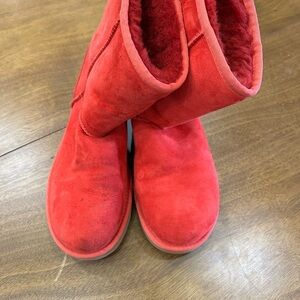 UGG Red Suede Winter Boots